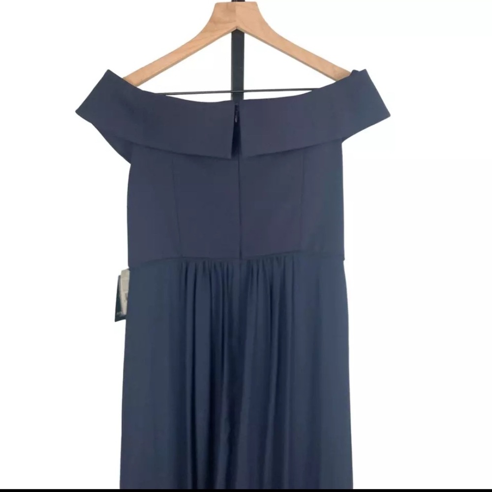 Adrianna Papell Navy Off-Shoulder Gown - NWT - Picture 8 of 12